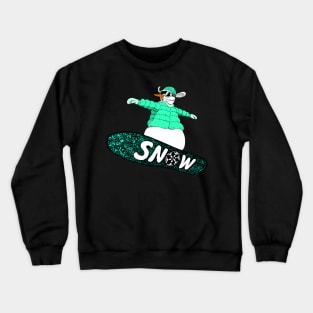 snowman on the board (mint) Crewneck Sweatshirt